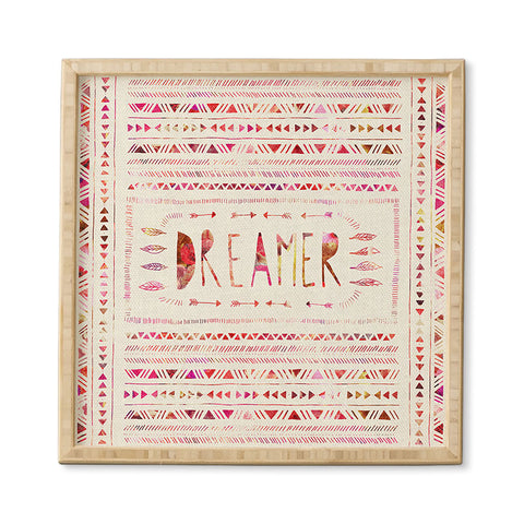 Bianca Green Dreamer Pink Framed Wall Art