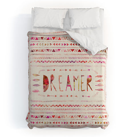 Bianca Green Dreamer Pink Duvet Cover