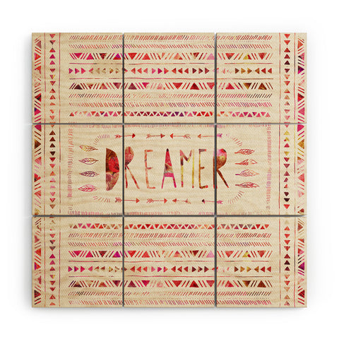 Bianca Green Dreamer Pink Wood Wall Mural