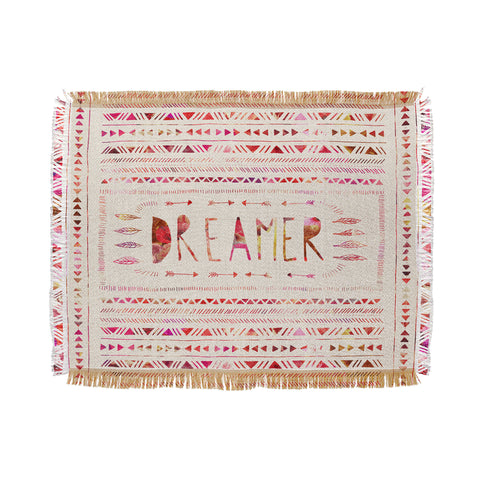 Bianca Green Dreamer Pink Throw Blanket