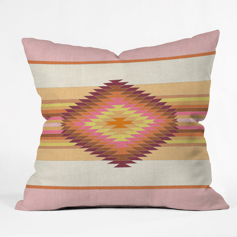 Bianca Green Fiesta Rose Outdoor Throw Pillow