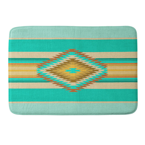 Bianca Green Fiesta Teal Memory Foam Bath Mat