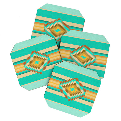 Bianca Green Fiesta Teal Coaster Set