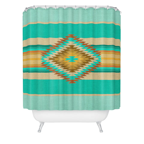 Bianca Green Fiesta Teal Shower Curtain