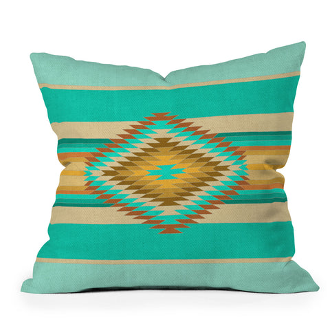 Bianca Green Fiesta Teal Throw Pillow
