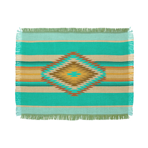 Bianca Green Fiesta Teal Throw Blanket