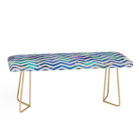 Bianca Green Floral Chevron Aqua Bench