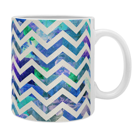 Bianca Green Floral Chevron Aqua Coffee Mug