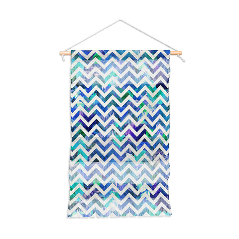 Bianca Green Floral Chevron Aqua Wall Hanging Portrait