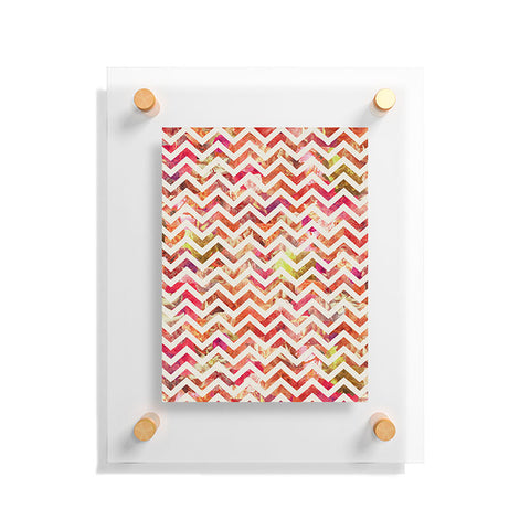 Bianca Green Floral Chevron Pink Floating Acrylic Print