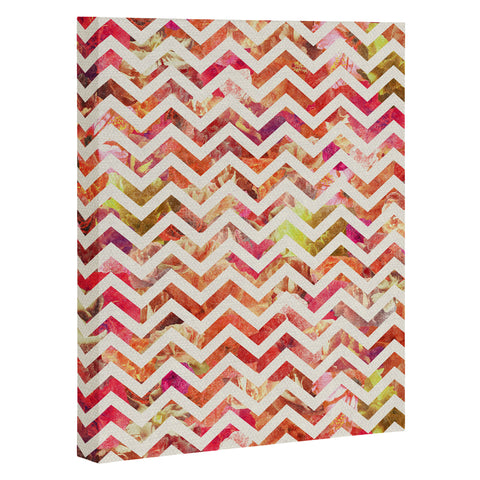 Bianca Green Floral Chevron Pink Art Canvas