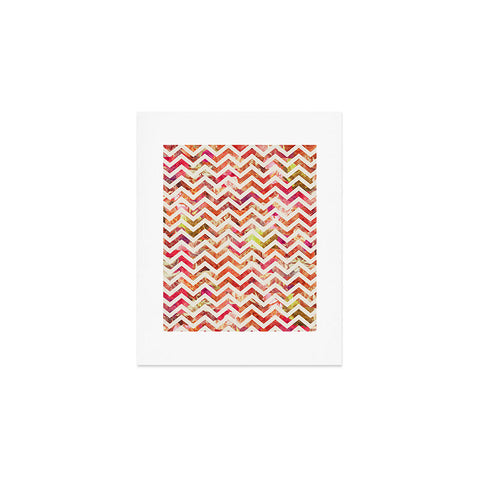 Bianca Green Floral Chevron Pink Art Print