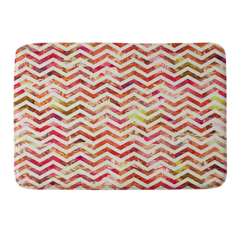 Bianca Green Floral Chevron Pink Memory Foam Bath Mat