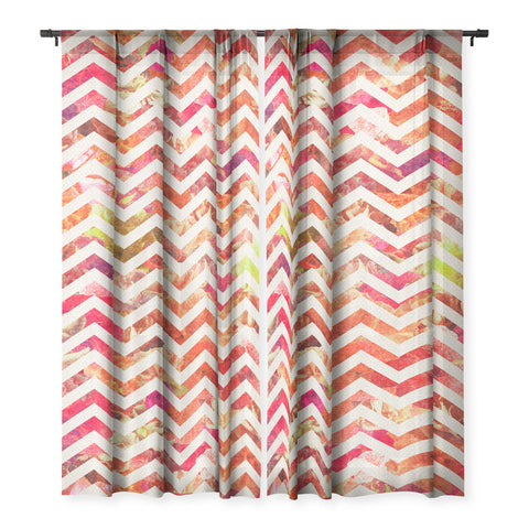 Bianca Green Floral Chevron Pink Sheer Non Repeat