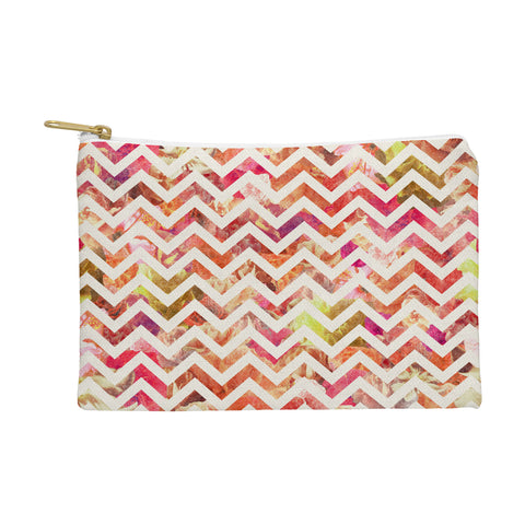 Bianca Green Floral Chevron Pink Pouch