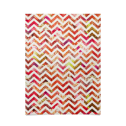 Bianca Green Floral Chevron Pink Poster