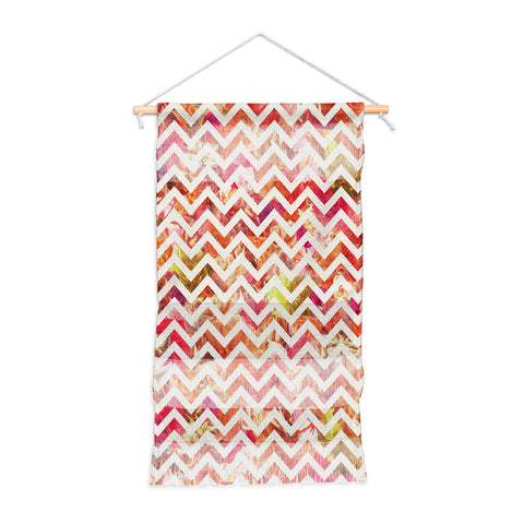 Bianca Green Floral Chevron Pink Wall Hanging Portrait