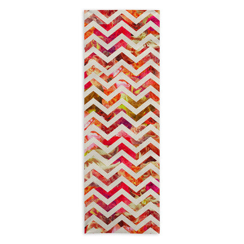 Bianca Green Floral Chevron Pink Yoga Towel