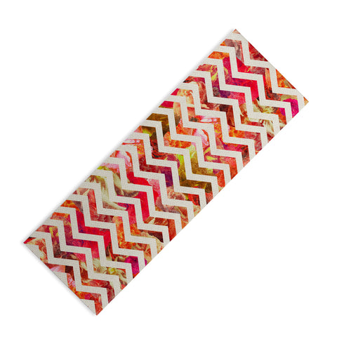 Bianca Green Floral Chevron Pink Yoga Mat