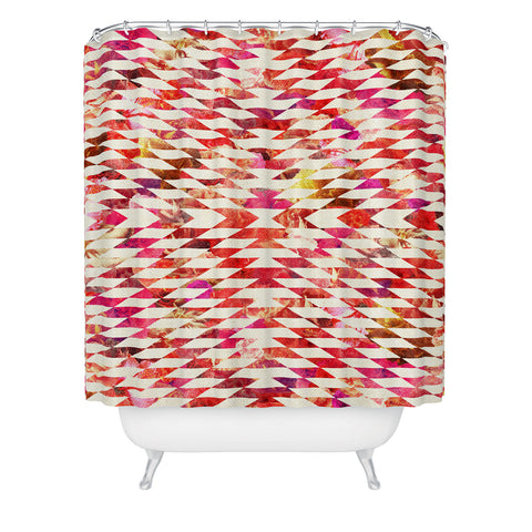 Bianca Green Floral Explosion Pink Shower Curtain