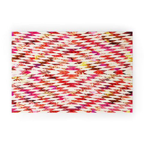 Bianca Green Floral Explosion Pink Welcome Mat