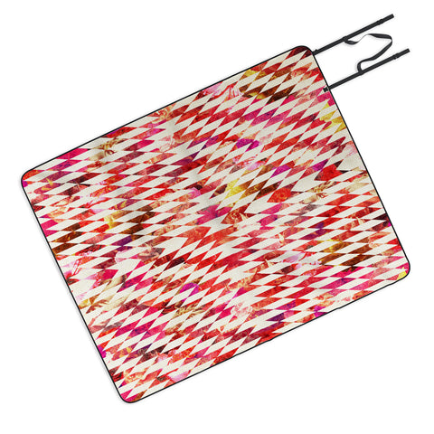 Bianca Green Floral Explosion Pink Picnic Blanket