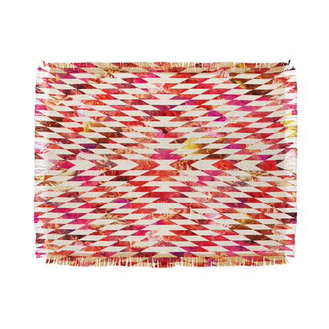 Bianca Green Floral Explosion Pink Throw Blanket