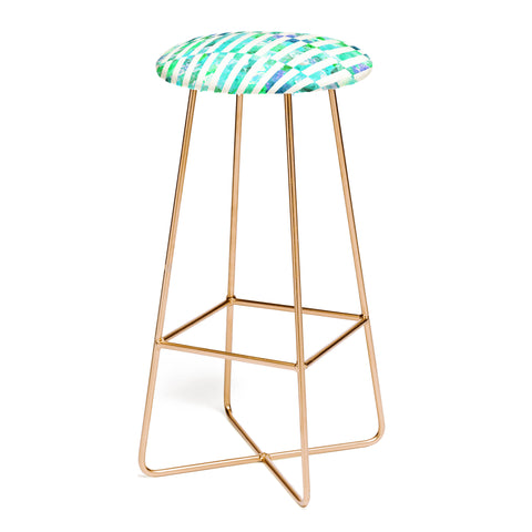 Bianca Green Floral Order Mint Bar Stool