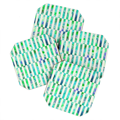 Bianca Green Floral Order Mint Coaster Set