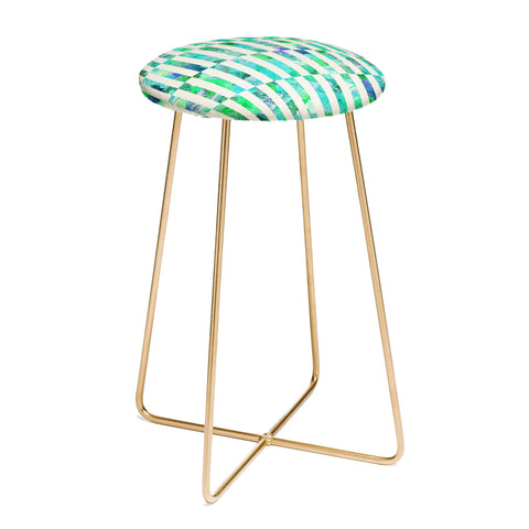Bianca Green Floral Order Mint Counter Stool