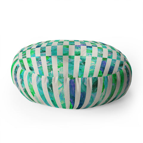 Bianca Green Floral Order Mint Floor Pillow Round