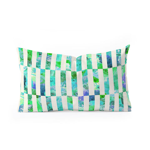 Bianca Green Floral Order Mint Oblong Throw Pillow
