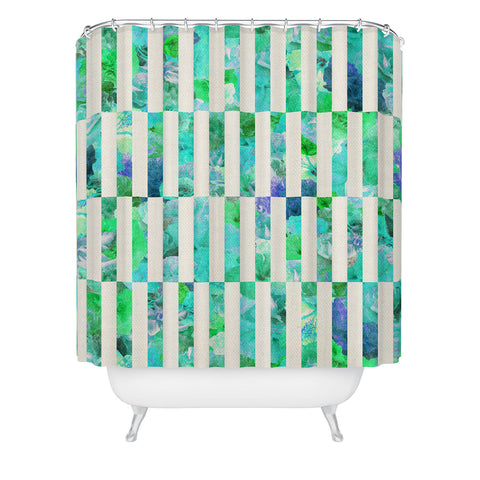 Bianca Green Floral Order Mint Shower Curtain
