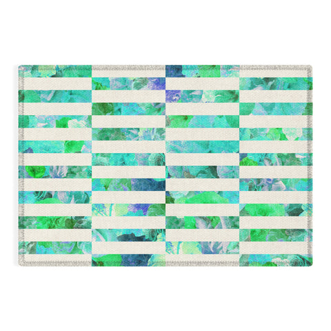 Bianca Green Floral Order Mint Outdoor Rug