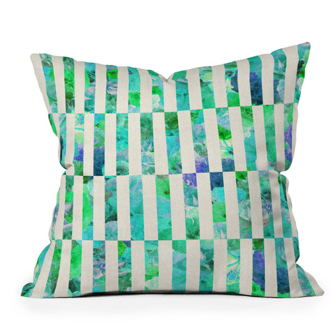 Bianca Green Floral Order Mint Throw Pillow