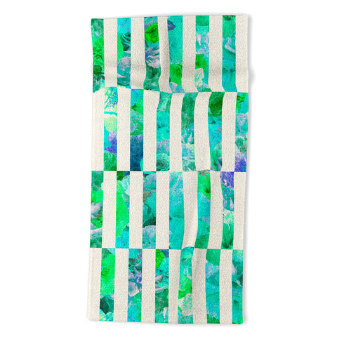 Bianca Green Floral Order Mint Beach Towel