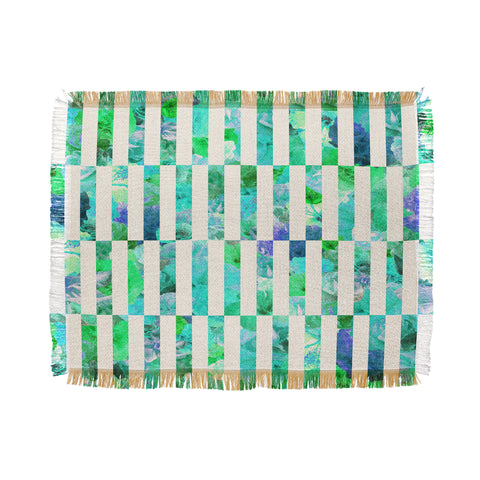Bianca Green Floral Order Mint Throw Blanket