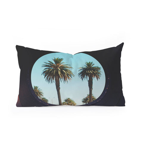 Bianca Green Focus On Palms Oblong Throw Pillow
