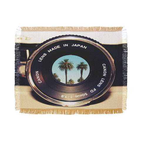 Bianca Green Focus On Palms Throw Blanket