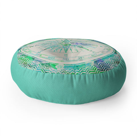 Bianca Green Follow Your Own Path Mint Floor Pillow Round