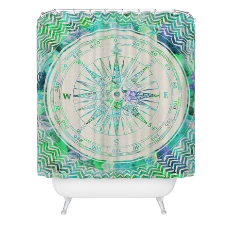 Bianca Green Follow Your Own Path Mint Shower Curtain