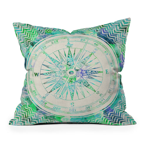 Bianca Green Follow Your Own Path Mint Throw Pillow