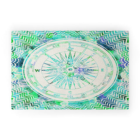 Bianca Green Follow Your Own Path Mint Welcome Mat