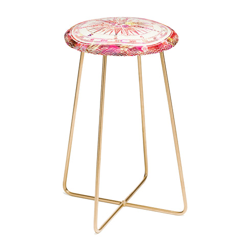 Bianca Green Follow Your Own Path Pink Counter Stool