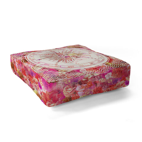 Bianca Green Follow Your Own Path Pink Floor Pillow Square