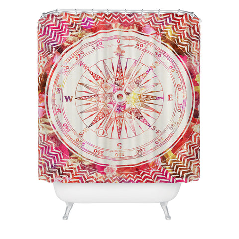 Bianca Green Follow Your Own Path Pink Shower Curtain
