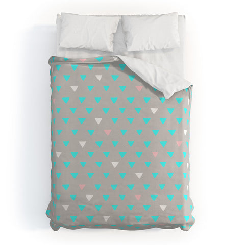 Bianca Green Geometric Confetti Party Duvet Cover