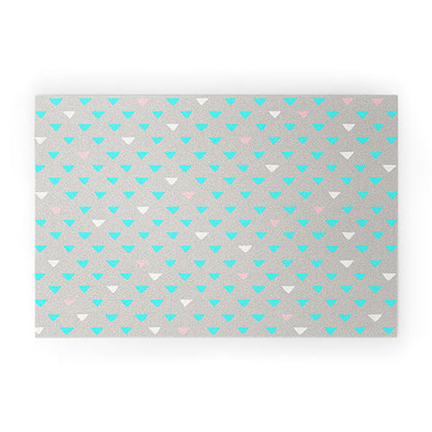 Bianca Green Geometric Confetti Party Welcome Mat