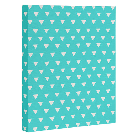 Bianca Green Geometric Confetti Teal Art Canvas