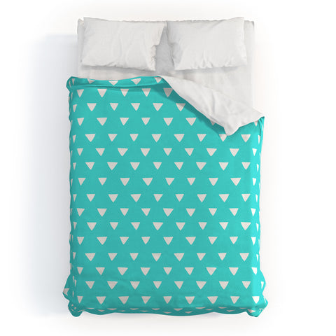 Bianca Green Geometric Confetti Teal Duvet Cover